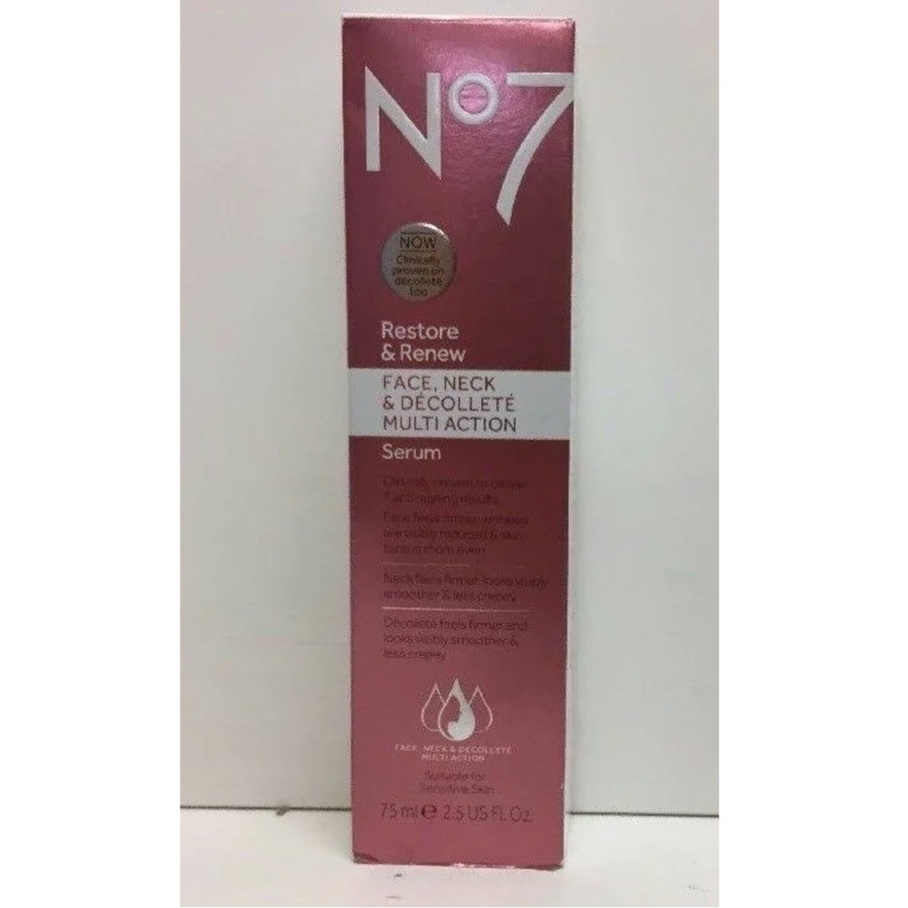 No7 Restore & Renew Face & Neck Multi Action Serum 2.5 oz/7ml